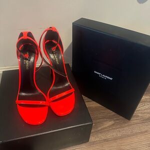 Saint Laurent Vibrant Red Heels